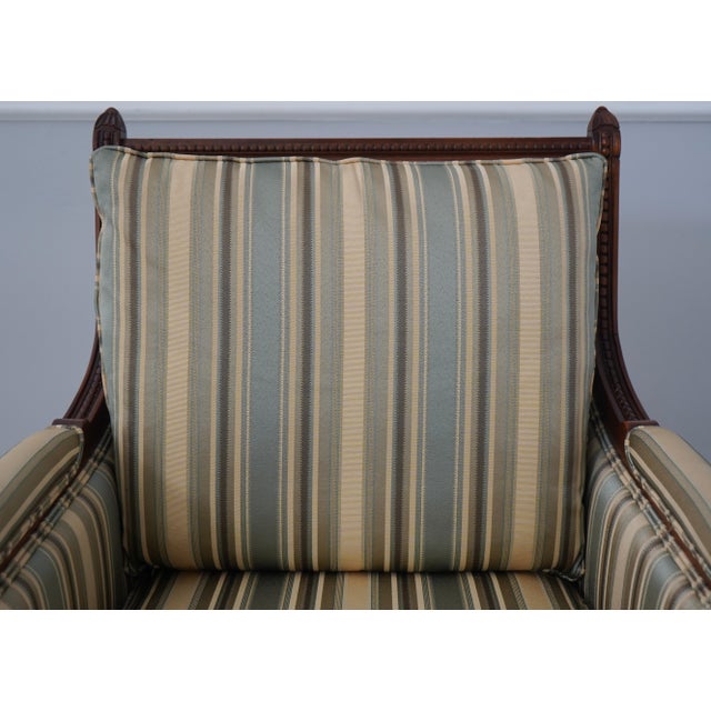1980s Pair of Stickley Cherry Louis XVI Bergere Armchairs For Sale - Image 5 of 18