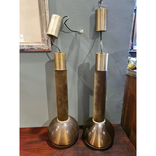 Brass & Wood Lights from Stilux, Italy, Set of 2 For Sale - Image 3 of 14