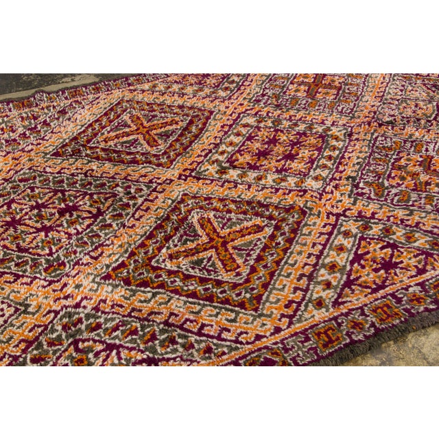 Traditional Vintage Moroccan Berber Wool Rug With Geometric Motifs by Rug & Kilim, 1950-1959 For Sale - Image 3 of 9