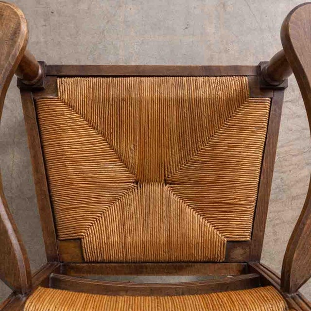 1940s Pair of Carved Wood and Woven Chairs by Charles Dudouyt For Sale - Image 13 of 13
