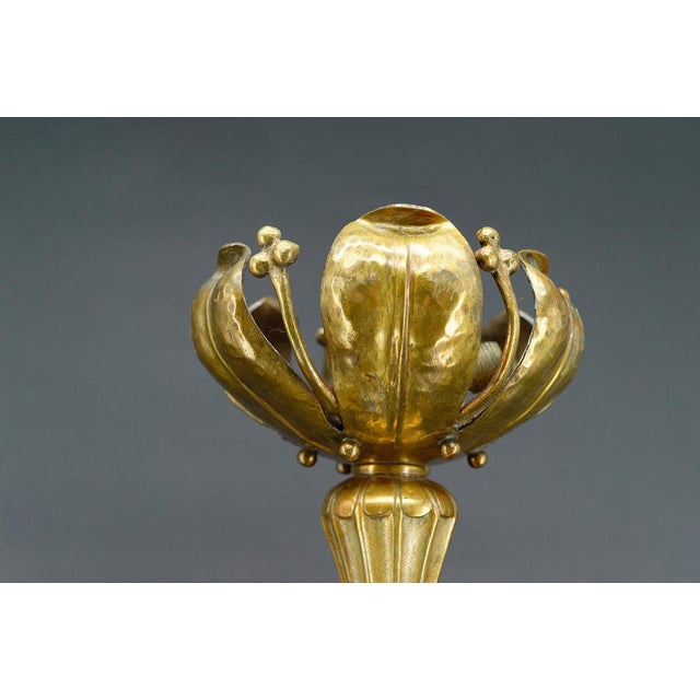 Art Nouveau Chandelier in Gilt Bronze, 1890 For Sale - Image 3 of 18