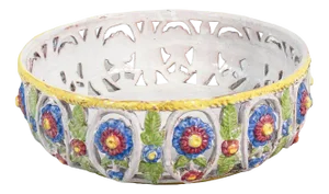 Hand-Painted Glazed Majolica Basket