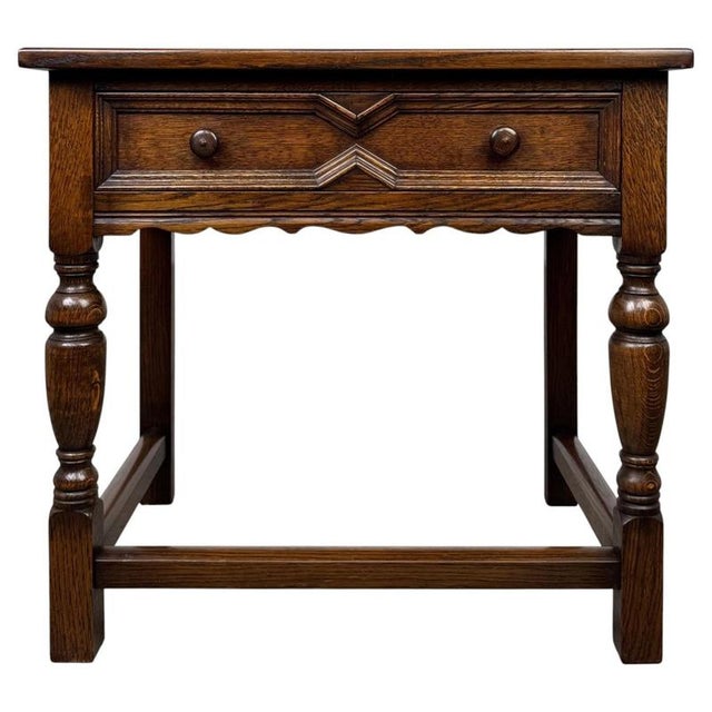 20th Century Jacobean English Oak Side Table For Sale - Image 12 of 12