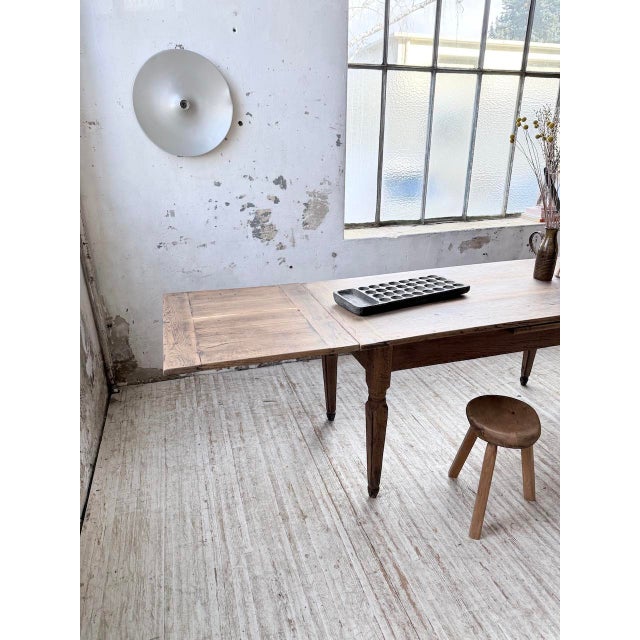 Vintage Farmhouse Table in Oak with Integrated Extensions, 1950s For Sale - Image 10 of 18