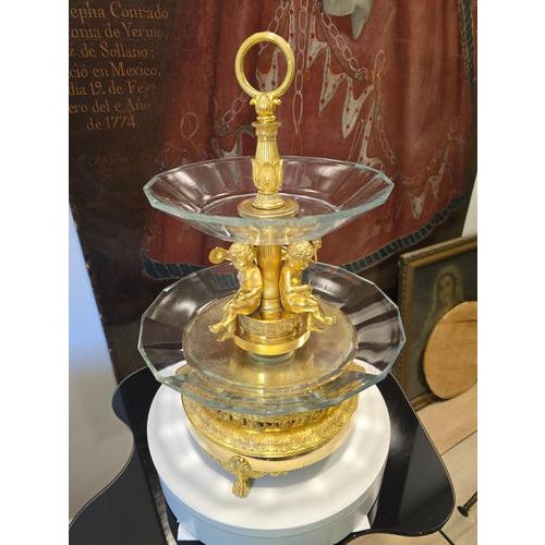 19th Century French Empire Ormolu and Cut Crystal Centerpiece from Thomire, 1810 For Sale - Image 5 of 16