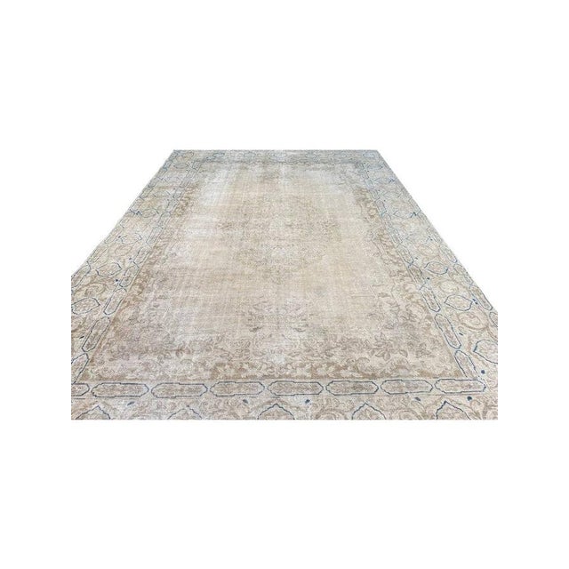 Brown 1950s Old Persian Tabriz Area Rug 9 X 13 For Sale - Image 8 of 12