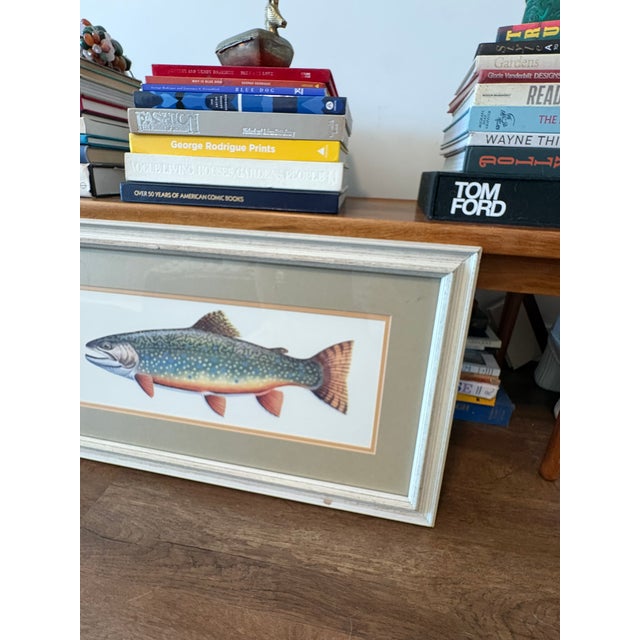 Late 20th Century Vintage Framed Trout Fish Prints Cabin Coastal Wall Art - A Pair For Sale - Image 5 of 11