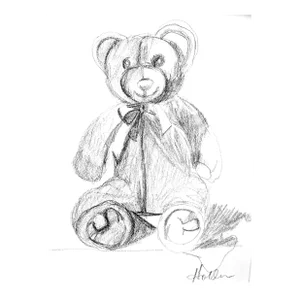 Teddy Bear - Graphite Portrait by Martha Holden