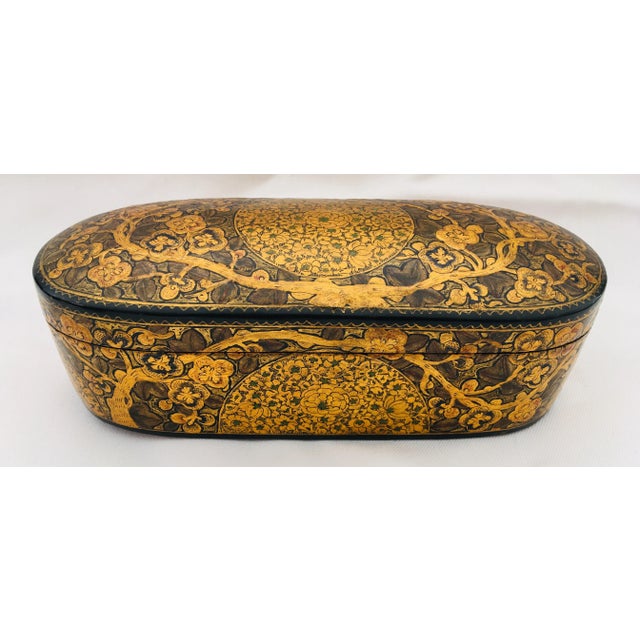 Handmade Paper Mâché Trinket Box From Kashmir For Sale - Image 9 of 9