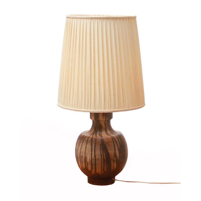 Majolica Ceramic Table Lamp with Pleated Shade from Karlsruher Majolika, 1965 For Sale - Image 13 of 13