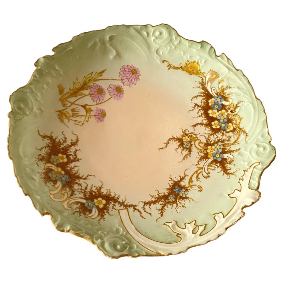 Limoges Porcelain Plate from Leon Sazerat, France, 1860 | Chairish