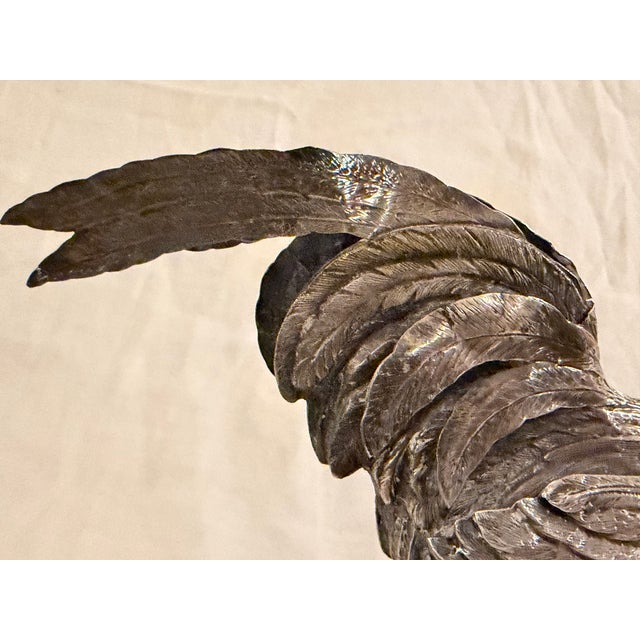 Mid-20th Century Spanish 915 Silver Chicken Figurine With Detailed Feather Work For Sale - Image 9 of 11