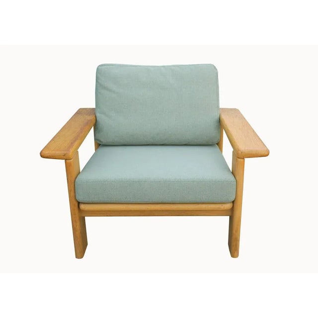 Wood Set of Oak Armchair with Ottoman, 1970s For Sale - Image 7 of 13