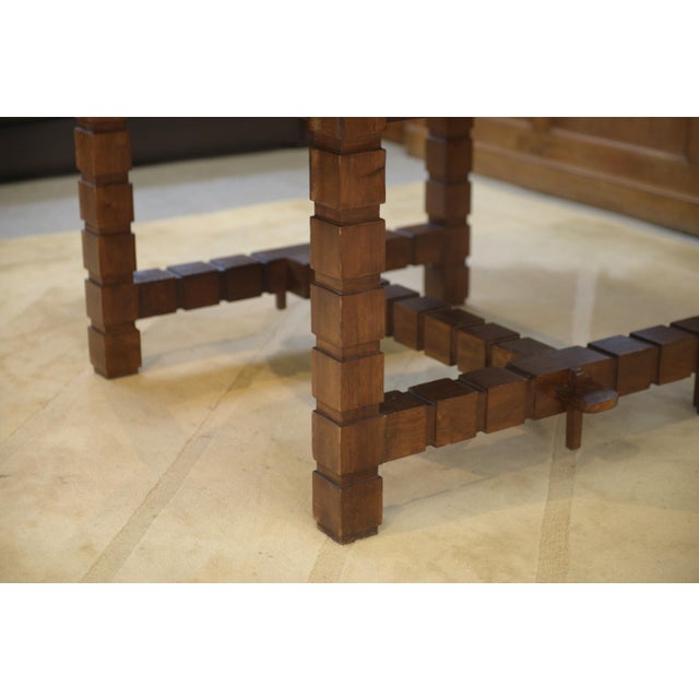 Brown Vintage Wooden Table, 1960s For Sale - Image 8 of 10