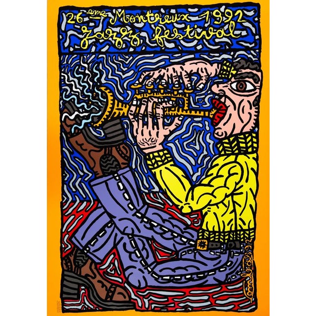 Robert Combas, Montreux Jazz Festival, Screenprint For Sale - Image 6 of 6