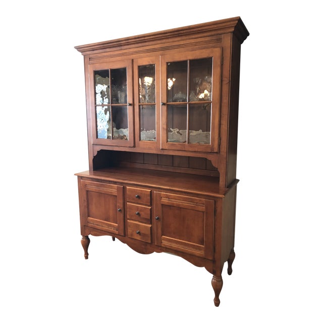 Ethan Allen Two Piece Display Cabinet Chairish