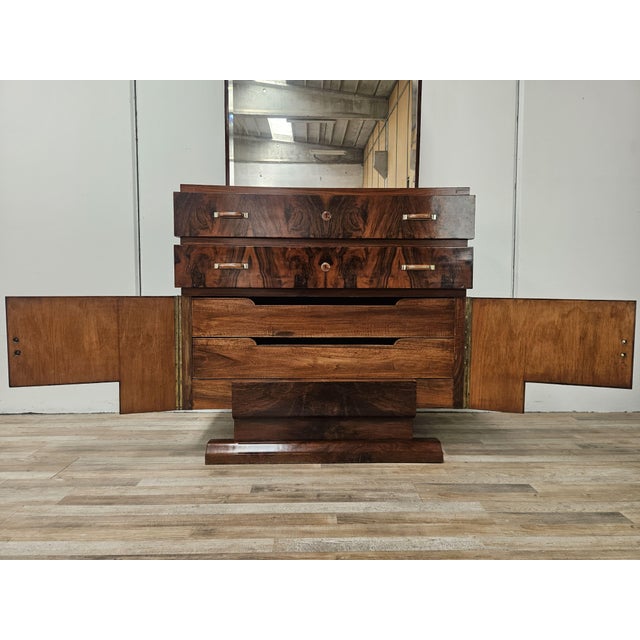 Art Deco Walnut Burl Sideboard with Mirror, 1940 For Sale - Image 18 of 18