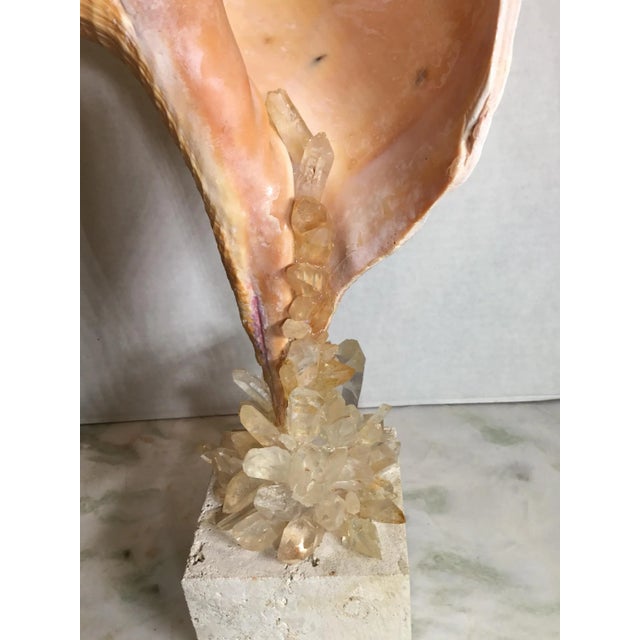 Sand Vintage One of a Kind Sea Shell and Crystal Quartz by Joseph Malekan For Sale - Image 8 of 13