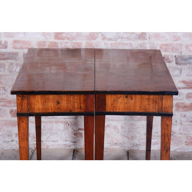 Traditional Empire Side Tables in Yew-Tree, Austria, 1820s, Set of 2 For Sale - Image 3 of 10