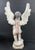 Vintage Hand Carved Wooden Standing Angel With Glass Eyes Sculpture For Sale - Image 10 of 10