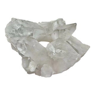 Late 20th Century Natural Raw Quartz Geode Tealight Votive Holder For Sale