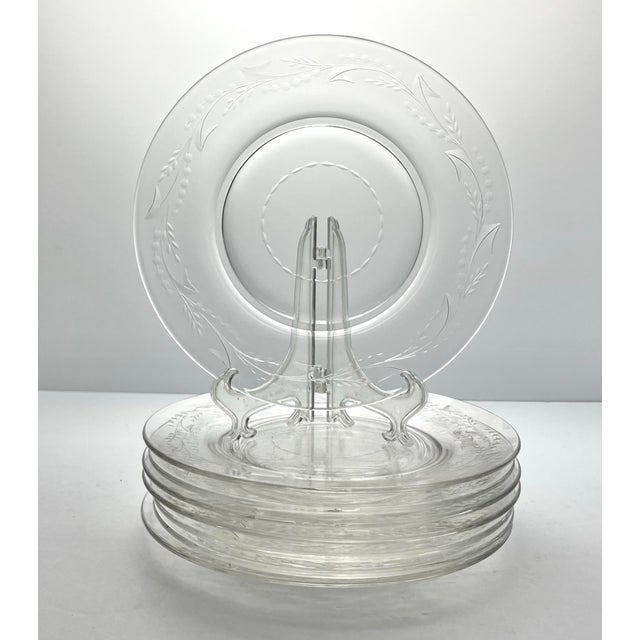 1960s Vintage Set of 8 Etched Garland Leaf Salad or Luncheon Plates 8 1/2” Good vintage condition. No chips, cracks, or...