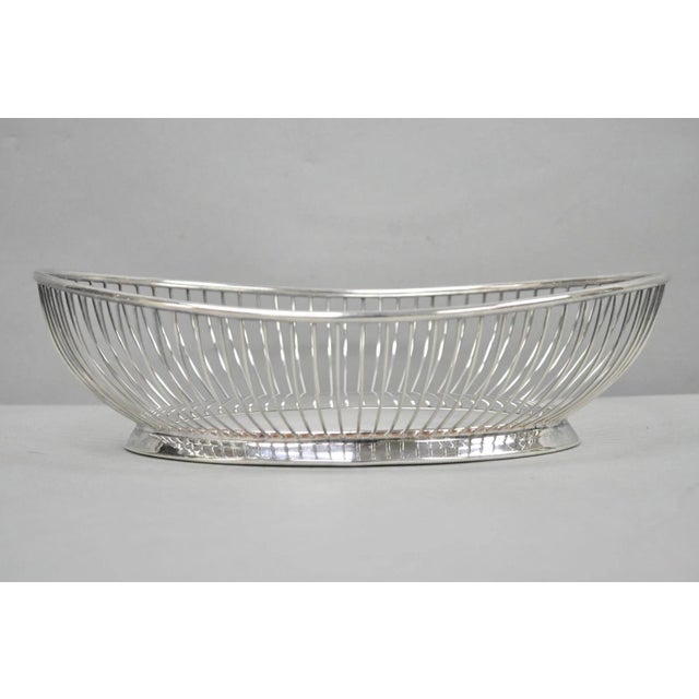 Vintage Gorham Yc743 English Victorian Silver Plated Wire 11" Bread Fruit Basket For Sale - Image 9 of 10