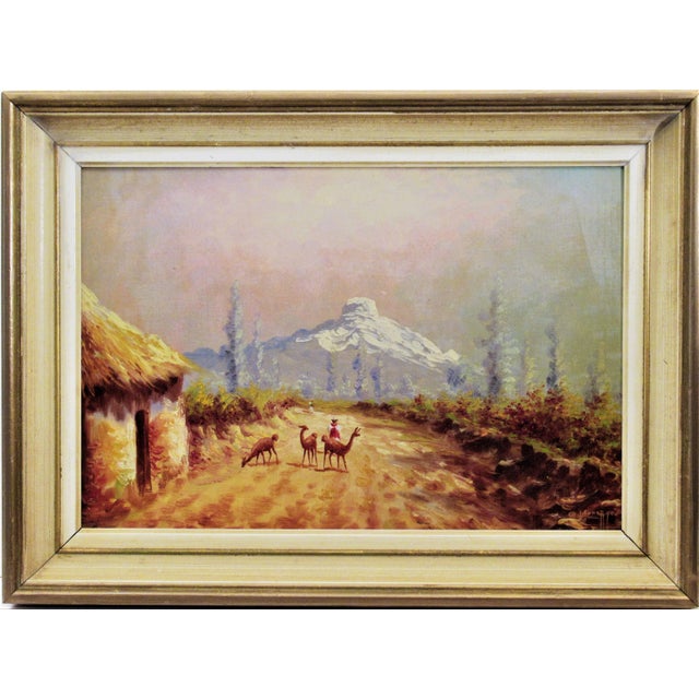 Gustavo Moncayo, Landscape with Llamas For Sale In San Francisco - Image 6 of 6