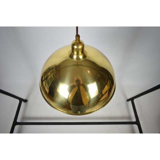 Metal Brass Hanging Lamp, 70s For Sale - Image 7 of 14
