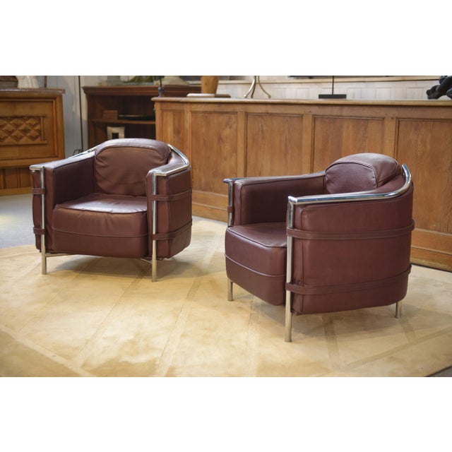 Le Corbusier Armchairs in the style of Le Corbusier, 1970s, Set of 2 For Sale - Image 4 of 12