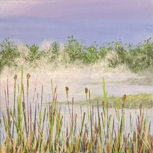"Misty Morn" Contemporary Original Impressionist Style Painting by Deb Bossert