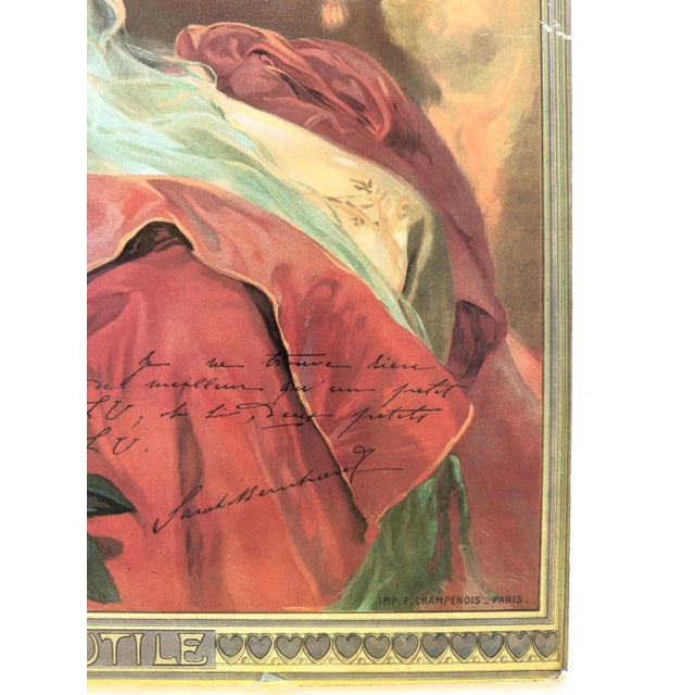 Vintage French Alphonse Mucha Lu Advertising Poster Reproduction – Sarah Bernhardt For Sale - Image 6 of 17