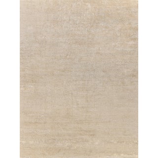 Exquisite Rugs Plush Hand-Knotted Bamboo Silk & Mohair Ivory Rug-9'X12' For Sale