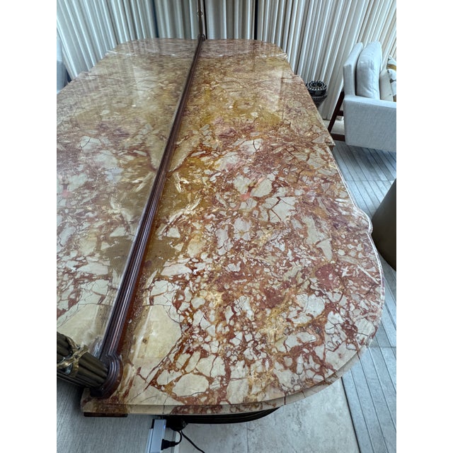 French Louis XVI Mahogany Sideboard / Server / Buffet / Credenza With Mirror, Marble Top and Bronze Details C. 1890-1900 For Sale - Image 9 of 15