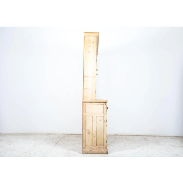 Beige Large English Pine Glazed Panelled Dresser, 1860s For Sale - Image 8 of 15
