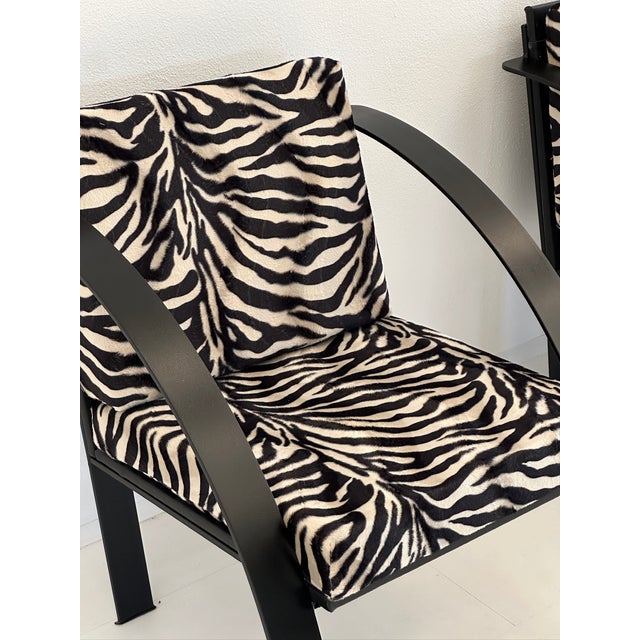 Sofa and Animalier Armchairs with Metal Frames, 1980s, Set of 3 For Sale - Image 17 of 18
