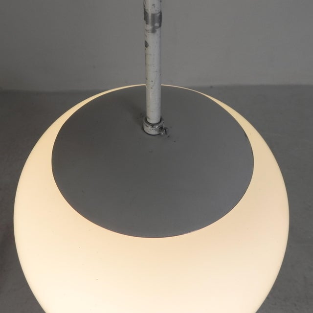 Vintage School Lamp with White Frosted Glass Shade, 1950s For Sale - Image 13 of 14