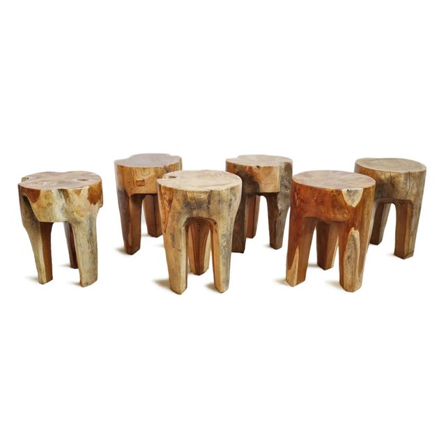 Organic Teak Root 3 Leg Stool For Sale - Image 9 of 10