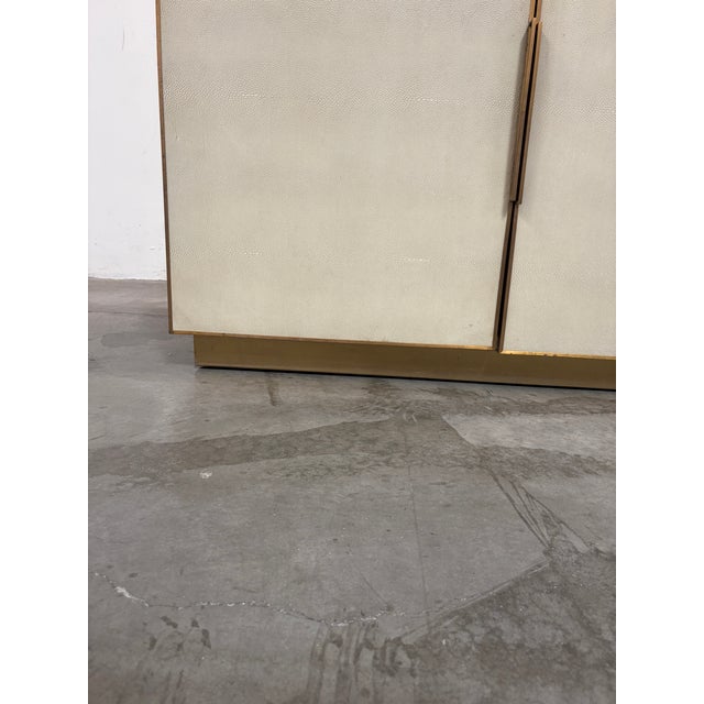 Restoration Hardware Modern Cela Shagreen-Inspired Leather Sideboard Buffet For Sale - Image 10 of 13