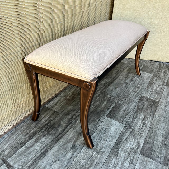 Early 21st Century Art Deco Revival Upholstered Bench by Kreiss Collection Furniture. For Sale In Miami - Image 6 of 18