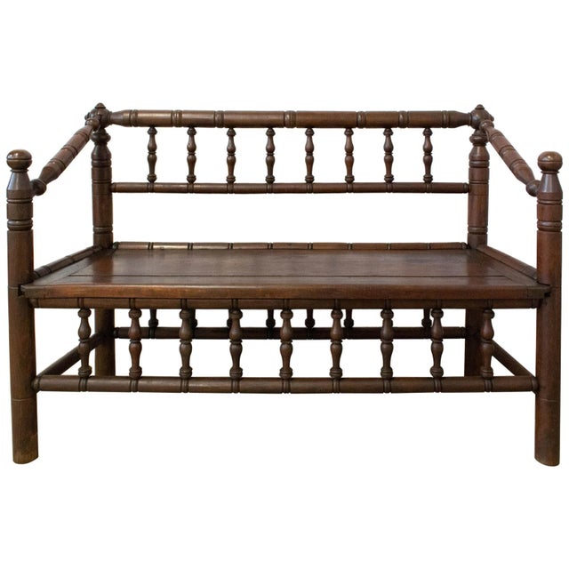 Antique French Provincial Baluster Bench in Turner's Chairs Style For Sale - Image 8 of 8