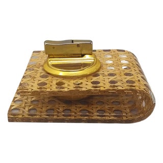 Table Lighter in Vienna Straw from Geolel, Italy, 1970s For Sale