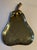 1970s vintage Sarreid Ltd brass tray in the form of a pear. The well of the tray has a hammered surface, terminating in a...