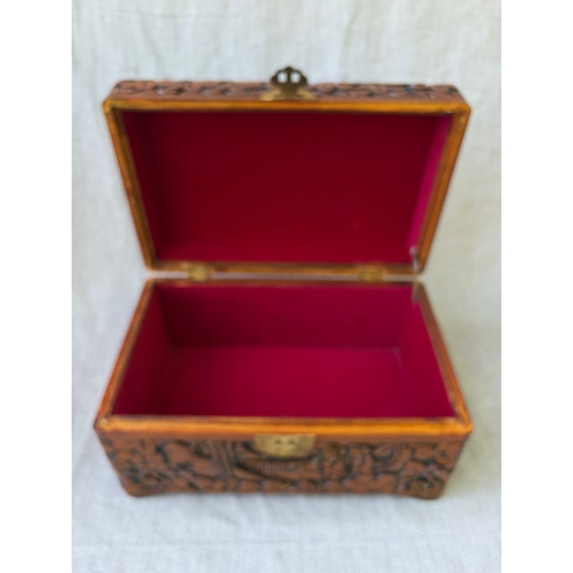 Vintage Chinese Camphor Carved Chest Box For Sale - Image 13 of 17