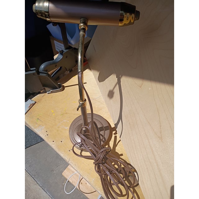 Metal 1940's Radionic Trans Bankers Lamp For Sale - Image 7 of 9