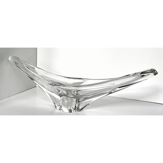 Mid-Century Modern Daum, France Mid 20th Century Sculptural and Curvilinear Translucent Large 25" Wide Art Glass Bowl For Sale - Image 3 of 10