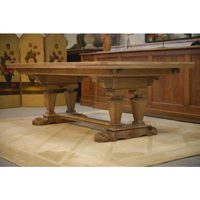 1950s Large Sculptural Oak Table, 1950s For Sale - Image 5 of 14
