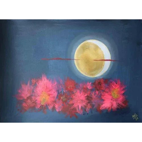 Anna Maria Caboni, Night Flower, Acrylic Painting, 2026 For Sale - Image 4 of 4