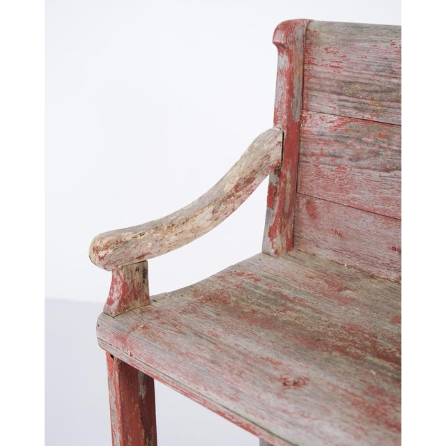 Red Bench in Pine Wood, 1860s For Sale - Image 6 of 8