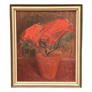 Rune Bohl, Flower Still Life, 1948, Oil on Panel, Framed For Sale